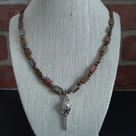 Steampunk Raven skull necklace - Picture 1 of 2